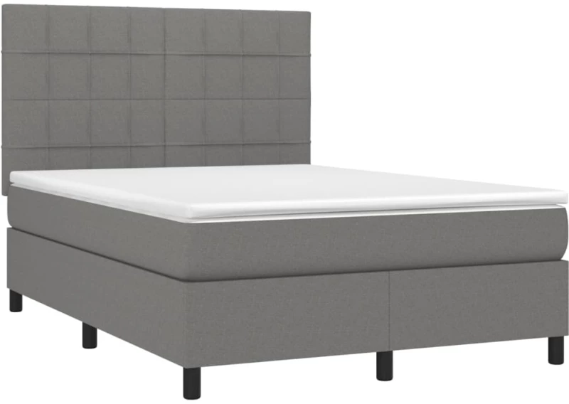 ΚΡΕΒΑΤΙ BOXSPRING ΜΕ ΣΤΡΩΜΑ & LED ΣΚ.ΓΚΡΙ 140X190ΕΚ. ΥΦΑΣΜΑΤΙΝΟ 3134870