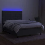 ΚΡΕΒΑΤΙ BOXSPRING ΜΕ ΣΤΡΩΜΑ & LED ΣΚ.ΓΚΡΙ 140X190ΕΚ. ΥΦΑΣΜΑΤΙΝΟ 3134870
