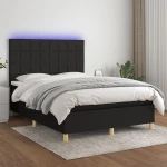 ΚΡΕΒΑΤΙ BOXSPRING ΜΕ ΣΤΡΩΜΑ & LED ΜΑΥΡΟ 140X190 ΕΚ. ΥΦΑΣΜΑΤΙΝΟ 3135431