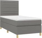 ΚΡΕΒΑΤΙ BOXSPRING ΜΕ ΣΤΡΩΜΑ & LED ΣΚ.ΓΚΡΙ 100X200 ΕΚ ΥΦΑΣΜΑΤΙΝΟ 3135494