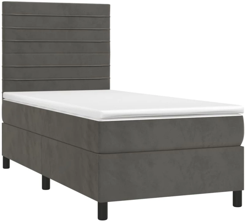 ΚΡΕΒΑΤΙ BOXSPRING ΜΕ ΣΤΡΩΜΑ & LED ΣΚ. ΓΚΡΙ 100X200ΕΚ. ΒΕΛΟΥΔΙΝΟ 3136168