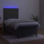 ΚΡΕΒΑΤΙ BOXSPRING ΜΕ ΣΤΡΩΜΑ & LED ΣΚ. ΓΚΡΙ 100X200ΕΚ. ΒΕΛΟΥΔΙΝΟ 3136168