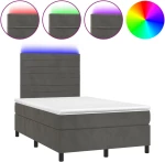 ΚΡΕΒΑΤΙ BOXSPRING ΜΕ ΣΤΡΩΜΑ & LED ΣΚ. ΓΚΡΙ 120X200ΕΚ. ΒΕΛΟΥΔΙΝΟ 3136174