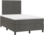 ΚΡΕΒΑΤΙ BOXSPRING ΜΕ ΣΤΡΩΜΑ & LED ΣΚ. ΓΚΡΙ 120X200ΕΚ. ΒΕΛΟΥΔΙΝΟ 3136174