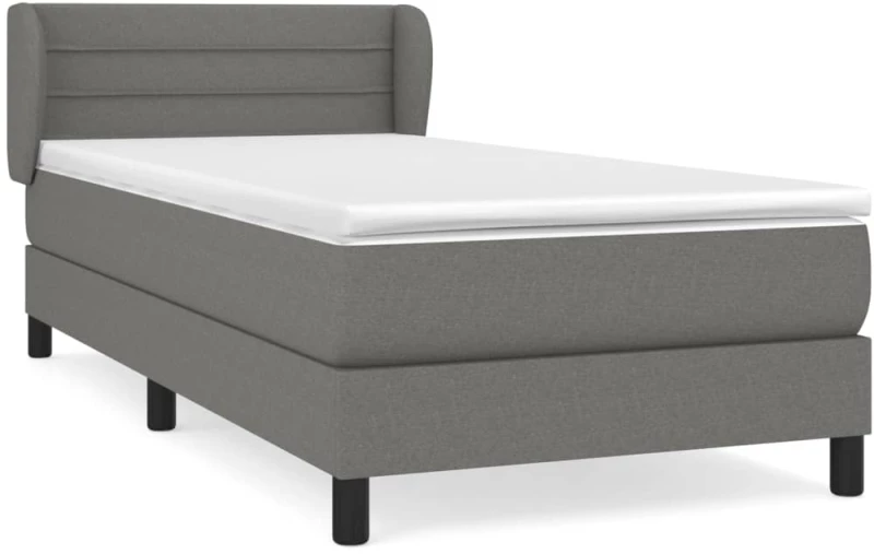 ΚΡΕΒΑΤΙ BOXSPRING ΜΕ ΣΤΡΩΜΑ ΣΚΟΥΡΟ ΓΚΡΙ 90X190 ΕΚ. ΥΦΑΣΜΑΤΙΝΟ 3126286