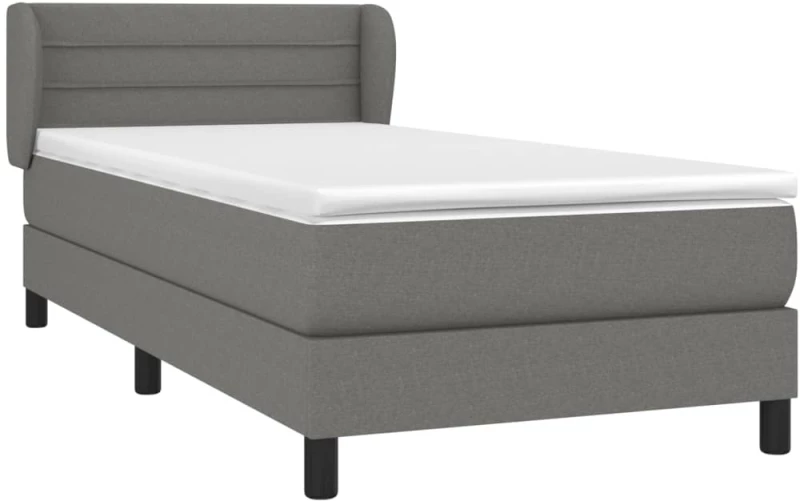ΚΡΕΒΑΤΙ BOXSPRING ΜΕ ΣΤΡΩΜΑ ΣΚΟΥΡΟ ΓΚΡΙ 90X190 ΕΚ. ΥΦΑΣΜΑΤΙΝΟ 3126286
