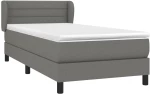 ΚΡΕΒΑΤΙ BOXSPRING ΜΕ ΣΤΡΩΜΑ ΣΚΟΥΡΟ ΓΚΡΙ 90X190 ΕΚ. ΥΦΑΣΜΑΤΙΝΟ 3126286