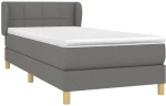 ΚΡΕΒΑΤΙ BOXSPRING ΜΕ ΣΤΡΩΜΑ ΣΚΟΥΡΟ ΓΚΡΙ 100X200 ΕΚ. ΥΦΑΣΜΑΤΙΝΟ 3126782