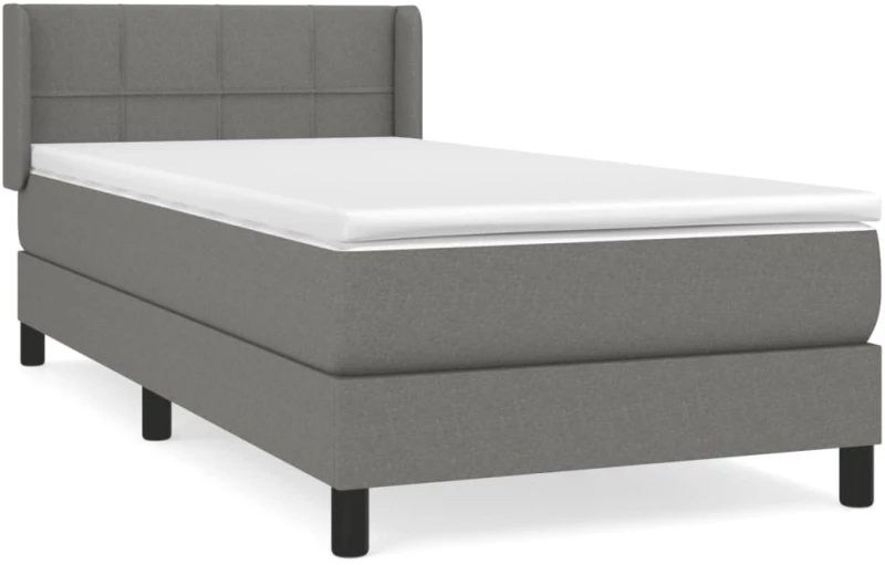 ΚΡΕΒΑΤΙ BOXSPRING ΜΕ ΣΤΡΩΜΑ ΣΚΟΥΡΟ ΓΚΡΙ 80X200 ΕΚ. ΥΦΑΣΜΑΤΙΝΟ 3129666