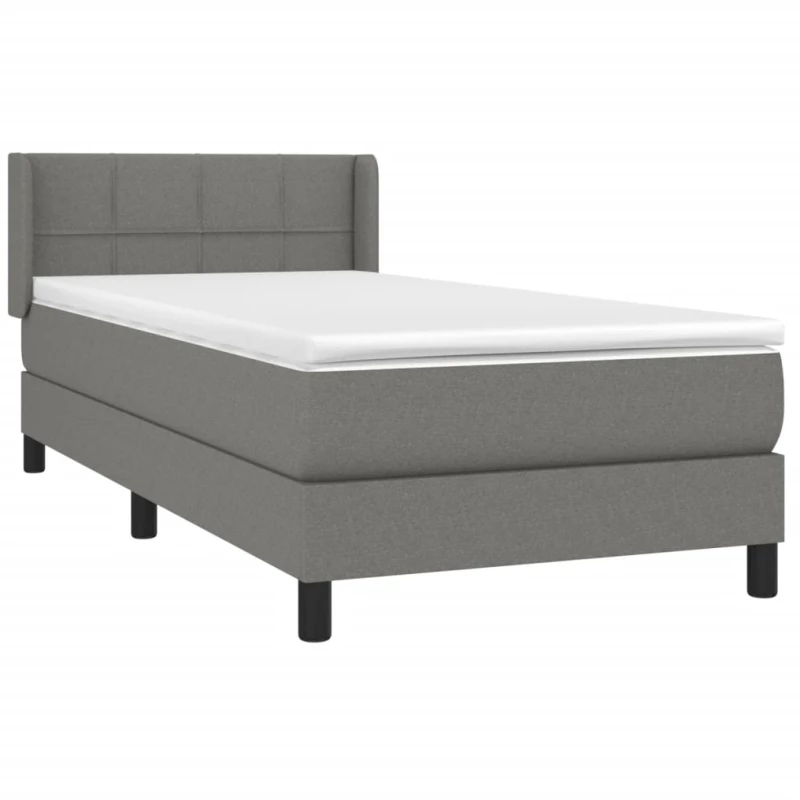 ΚΡΕΒΑΤΙ BOXSPRING ΜΕ ΣΤΡΩΜΑ ΣΚΟΥΡΟ ΓΚΡΙ 80X200 ΕΚ. ΥΦΑΣΜΑΤΙΝΟ 3129666