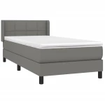 ΚΡΕΒΑΤΙ BOXSPRING ΜΕ ΣΤΡΩΜΑ ΣΚΟΥΡΟ ΓΚΡΙ 80X200 ΕΚ. ΥΦΑΣΜΑΤΙΝΟ 3129666
