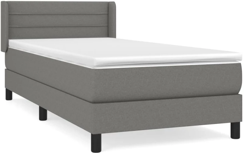 ΚΡΕΒΑΤΙ BOXSPRING ΜΕ ΣΤΡΩΜΑ ΣΚΟΥΡΟ ΓΚΡΙ 90X200 ΕΚ. ΥΦΑΣΜΑΤΙΝΟ 3129762