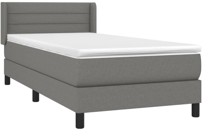 ΚΡΕΒΑΤΙ BOXSPRING ΜΕ ΣΤΡΩΜΑ ΣΚΟΥΡΟ ΓΚΡΙ 90X200 ΕΚ. ΥΦΑΣΜΑΤΙΝΟ 3129762