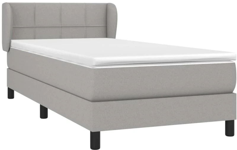 ΚΡΕΒΑΤΙ BOXSPRING ΜΕ ΣΤΡΩΜΑ ΑΝΟΙΧΤΟ ΓΚΡΙ 80X200 ΕΚ. ΥΦΑΣΜΑΤΙΝΟ 3126197