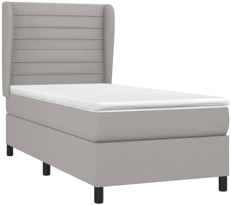 ΚΡΕΒΑΤΙ BOXSPRING ΜΕ ΣΤΡΩΜΑ ΑΝΟΙΧΤΟ ΓΚΡΙ 90X190 ΕΚ. ΥΦΑΣΜΑΤΙΝΟ 3128005