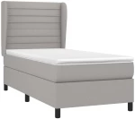ΚΡΕΒΑΤΙ BOXSPRING ΜΕ ΣΤΡΩΜΑ ΑΝΟΙΧΤΟ ΓΚΡΙ 90X190 ΕΚ. ΥΦΑΣΜΑΤΙΝΟ 3128005