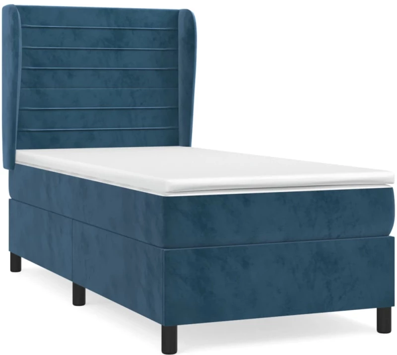 ΚΡΕΒΑΤΙ BOXSPRING ΜΕ ΣΤΡΩΜΑ ΣΚΟΥΡΟ ΜΠΛΕ 100X200 ΕΚ. ΒΕΛΟΥΔΙΝΟ 3129259