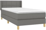 ΚΡΕΒΑΤΙ BOXSPRING ΜΕ ΣΤΡΩΜΑ ΣΚΟΥΡΟ ΓΚΡΙ 90X190 ΕΚ. ΥΦΑΣΜΑΤΙΝΟ 3130234