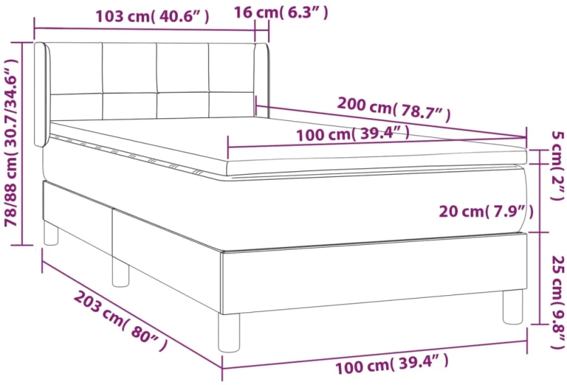 ΚΡΕΒΑΤΙ BOXSPRING ΜΕ ΣΤΡΩΜΑ ΑΝΟΙΧΤΟ ΓΚΡΙ 100X200 ΕΚ. ΥΦΑΣΜΑΤΙΝΟ 3130249