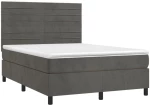 ΚΡΕΒΑΤΙ BOXSPRING ΜΕ ΣΤΡΩΜΑ & LED ΣΚ. ΓΚΡΙ 140X200ΕΚ. ΒΕΛΟΥΔΙΝΟ 3136186