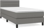 ΚΡΕΒΑΤΙ BOXSPRING ΜΕ ΣΤΡΩΜΑ ΣΚΟΥΡΟ ΓΚΡΙ 90X200 ΕΚ. ΥΦΑΣΜΑΤΙΝΟ 3140106