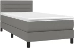 ΚΡΕΒΑΤΙ BOXSPRING ΜΕ ΣΤΡΩΜΑ ΣΚΟΥΡΟ ΓΚΡΙ 90X200 ΕΚ. ΥΦΑΣΜΑΤΙΝΟ 3140106