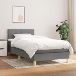 ΚΡΕΒΑΤΙ BOXSPRING ΜΕ ΣΤΡΩΜΑ ΣΚΟΥΡΟ ΓΚΡΙ 90X190 ΕΚ. ΥΦΑΣΜΑΤΙΝΟ 3140578