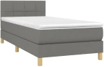 ΚΡΕΒΑΤΙ BOXSPRING ΜΕ ΣΤΡΩΜΑ ΣΚΟΥΡΟ ΓΚΡΙ 90X190 ΕΚ. ΥΦΑΣΜΑΤΙΝΟ 3140578