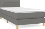 ΚΡΕΒΑΤΙ BOXSPRING ΜΕ ΣΤΡΩΜΑ ΣΚΟΥΡΟ ΓΚΡΙ 90X200 ΕΚ. ΥΦΑΣΜΑΤΙΝΟ 3140666