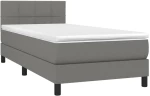 ΚΡΕΒΑΤΙ BOXSPRING ΜΕ ΣΤΡΩΜΑ & LED ΣΚ.ΓΚΡΙ 100X200 ΕΚ ΥΦΑΣΜΑΤΙΝΟ 3133134