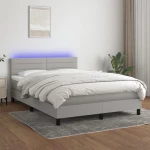 ΚΡΕΒΑΤΙ BOXSPRING ΜΕ ΣΤΡΩΜΑ & LED ΑΝ.ΓΚΡΙ 140X190ΕΚ. ΥΦΑΣΜΑΤΙΝΟ 3133229