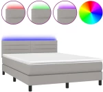 ΚΡΕΒΑΤΙ BOXSPRING ΜΕ ΣΤΡΩΜΑ & LED ΑΝ.ΓΚΡΙ 140X190ΕΚ. ΥΦΑΣΜΑΤΙΝΟ 3133229