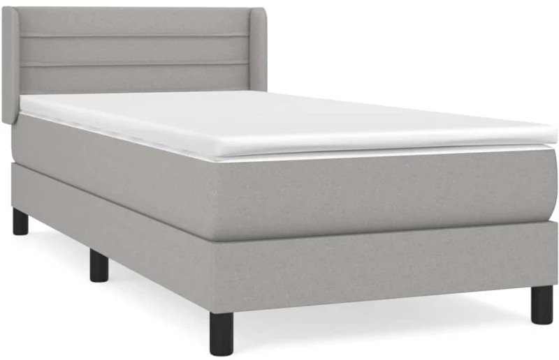ΚΡΕΒΑΤΙ BOXSPRING ΜΕ ΣΤΡΩΜΑ ΑΝΟΙΧΤΟ ΓΚΡΙ 90X190 ΕΚ. ΥΦΑΣΜΑΤΙΝΟ 3129753