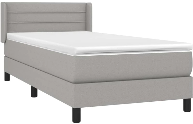 ΚΡΕΒΑΤΙ BOXSPRING ΜΕ ΣΤΡΩΜΑ ΑΝΟΙΧΤΟ ΓΚΡΙ 90X190 ΕΚ. ΥΦΑΣΜΑΤΙΝΟ 3129753