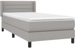 ΚΡΕΒΑΤΙ BOXSPRING ΜΕ ΣΤΡΩΜΑ ΑΝΟΙΧΤΟ ΓΚΡΙ 90X190 ΕΚ. ΥΦΑΣΜΑΤΙΝΟ 3129753