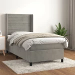 ΚΡΕΒΑΤΙ BOXSPRING ΜΕ ΣΤΡΩΜΑ ΑΝΟΙΧΤΟ ΓΚΡΙ 90X200 ΕΚ. ΒΕΛΟΥΔΙΝΟ 3132717