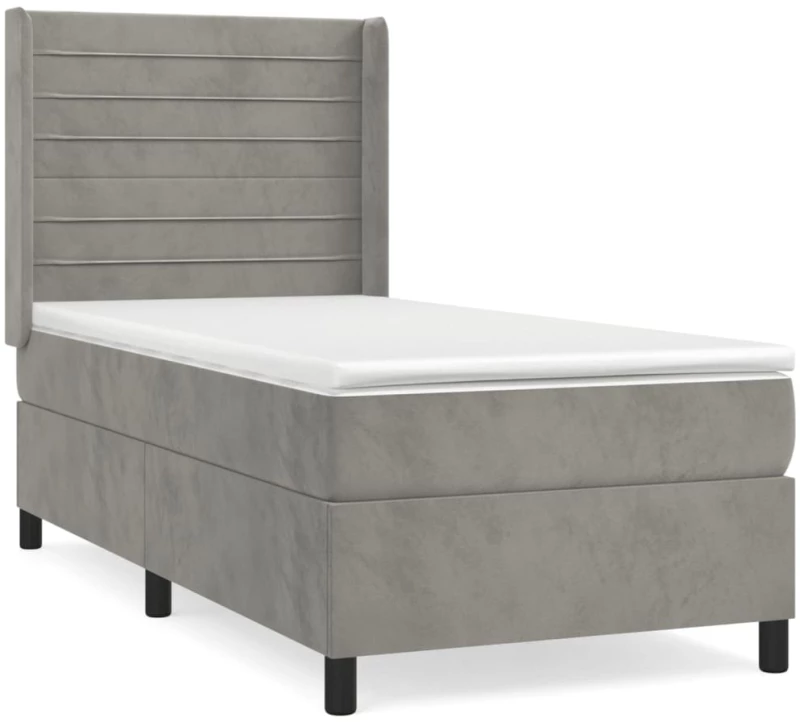 ΚΡΕΒΑΤΙ BOXSPRING ΜΕ ΣΤΡΩΜΑ ΑΝΟΙΧΤΟ ΓΚΡΙ 90X200 ΕΚ. ΒΕΛΟΥΔΙΝΟ 3132717