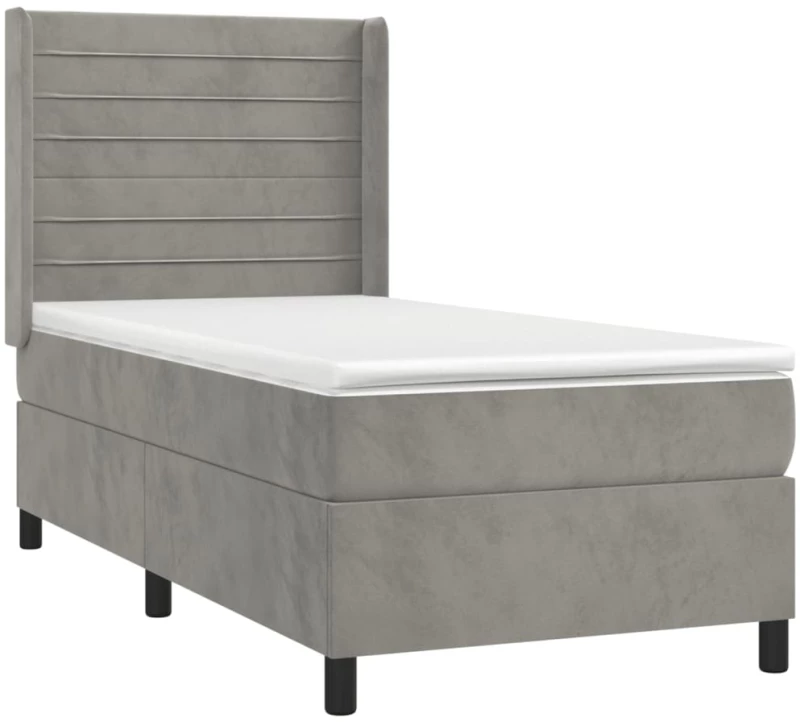 ΚΡΕΒΑΤΙ BOXSPRING ΜΕ ΣΤΡΩΜΑ ΑΝΟΙΧΤΟ ΓΚΡΙ 90X200 ΕΚ. ΒΕΛΟΥΔΙΝΟ 3132717