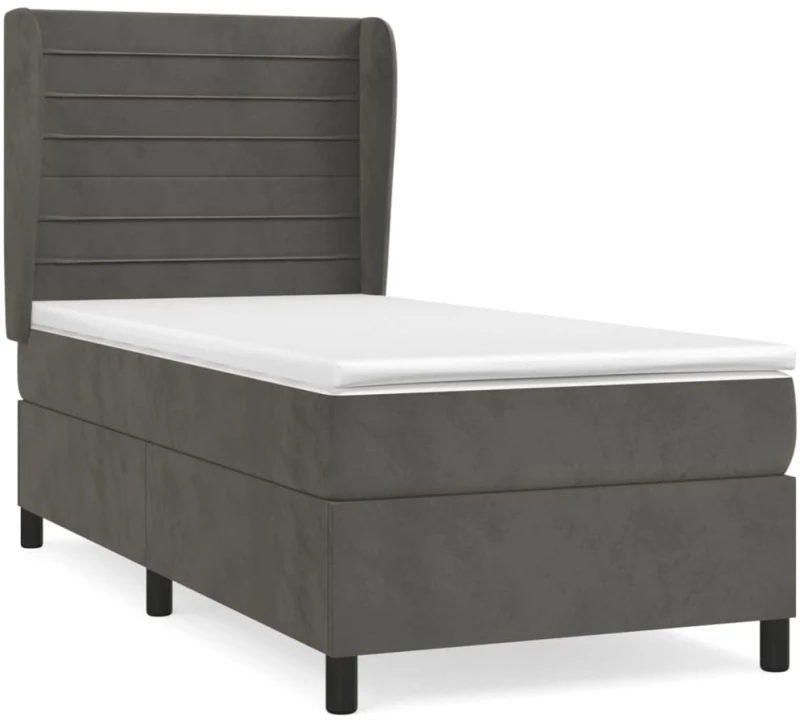 ΚΡΕΒΑΤΙ BOXSPRING ΜΕ ΣΤΡΩΜΑ ΣΚΟΥΡΟ ΓΚΡΙ 90X200 ΕΚ. ΒΕΛΟΥΔΙΝΟ 3129250