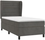 ΚΡΕΒΑΤΙ BOXSPRING ΜΕ ΣΤΡΩΜΑ ΣΚΟΥΡΟ ΓΚΡΙ 90X200 ΕΚ. ΒΕΛΟΥΔΙΝΟ 3129250