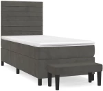 ΚΡΕΒΑΤΙ BOXSPRING ΜΕ ΣΤΡΩΜΑ ΣΚΟΥΡΟ ΓΚΡΙ 90X200 ΕΚ. ΒΕΛΟΥΔΙΝΟ 3137882