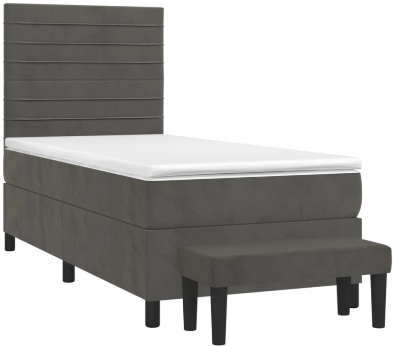 ΚΡΕΒΑΤΙ BOXSPRING ΜΕ ΣΤΡΩΜΑ ΣΚΟΥΡΟ ΓΚΡΙ 90X200 ΕΚ. ΒΕΛΟΥΔΙΝΟ 3137882