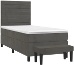 ΚΡΕΒΑΤΙ BOXSPRING ΜΕ ΣΤΡΩΜΑ ΣΚΟΥΡΟ ΓΚΡΙ 90X200 ΕΚ. ΒΕΛΟΥΔΙΝΟ 3137882