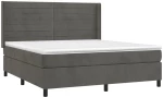 ΚΡΕΒΑΤΙ BOXSPRING ΜΕ ΣΤΡΩΜΑ ΣΚΟΥΡΟ ΓΚΡΙ 180X200 ΕΚ. ΒΕΛΟΥΔΙΝΟ 3132754