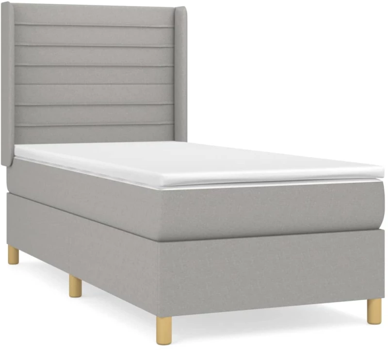 ΚΡΕΒΑΤΙ BOXSPRING ΜΕ ΣΤΡΩΜΑ ΑΝΟΙΧΤΟ ΓΚΡΙ 90X200 ΕΚ. ΥΦΑΣΜΑΤΙΝΟ 3132041
