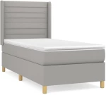 ΚΡΕΒΑΤΙ BOXSPRING ΜΕ ΣΤΡΩΜΑ ΑΝΟΙΧΤΟ ΓΚΡΙ 90X200 ΕΚ. ΥΦΑΣΜΑΤΙΝΟ 3132041