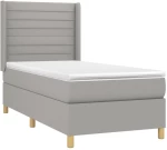 ΚΡΕΒΑΤΙ BOXSPRING ΜΕ ΣΤΡΩΜΑ ΑΝΟΙΧΤΟ ΓΚΡΙ 90X200 ΕΚ. ΥΦΑΣΜΑΤΙΝΟ 3132041