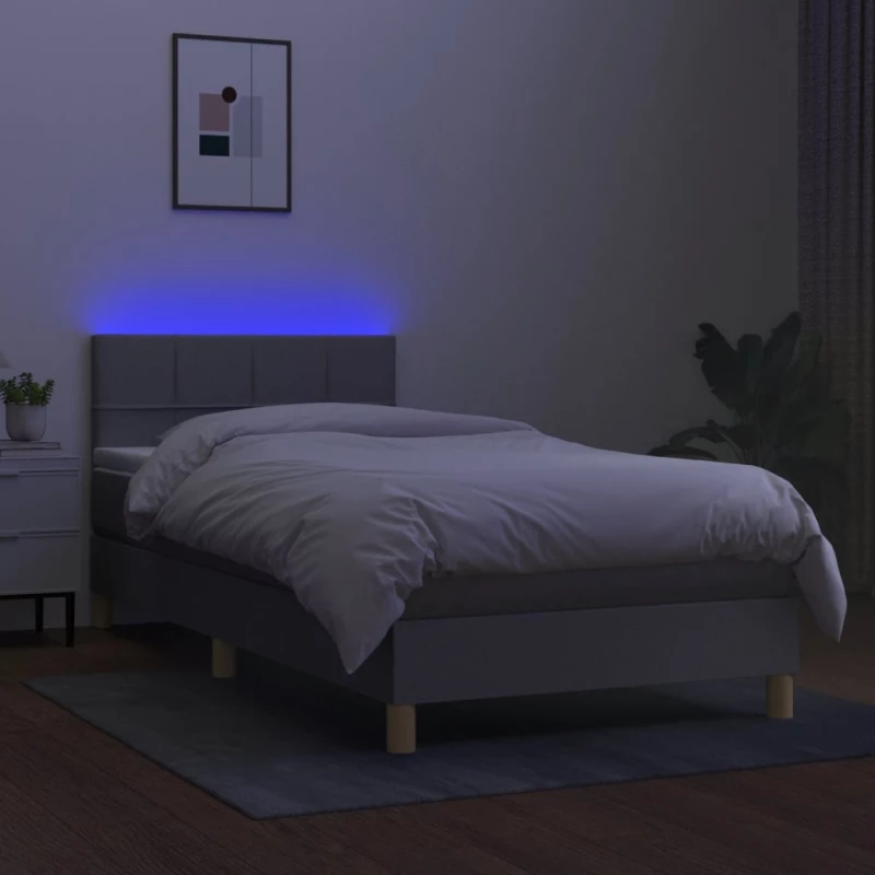 ΚΡΕΒΑΤΙ BOXSPRING ΜΕ ΣΤΡΩΜΑ & LED ΑΝ.ΓΚΡΙ 80X200 ΕΚ. ΥΦΑΣΜΑΤΙΝΟ 3133669