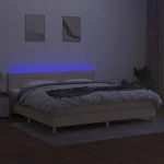ΚΡΕΒΑΤΙ BOXSPRING ΜΕ ΣΤΡΩΜΑ & LED ΚΡΕΜ 200X200 ΕΚ. ΥΦΑΣΜΑΤΙΝΟ 3133826