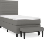 ΚΡΕΒΑΤΙ BOXSPRING ΜΕ ΣΤΡΩΜΑ ΣΚΟΥΡΟ ΓΚΡΙ 100X200 ΕΚ. ΥΦΑΣΜΑΤΙΝΟ 3136654